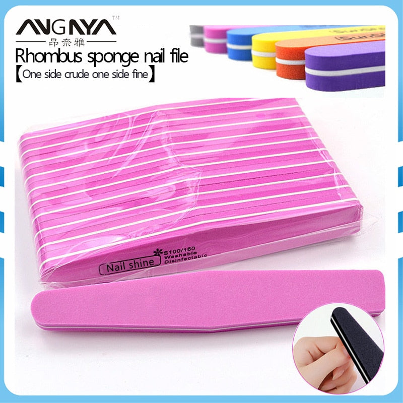 Double Sided Nail File/Buffer 100/180 Washable  10 Pcs