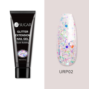 UR SUGAR 15ml Acrylic  UV Gel Sequins Red Blue Fast Builder Nail Gel Quick Extension Nails Soak Off Camouflage